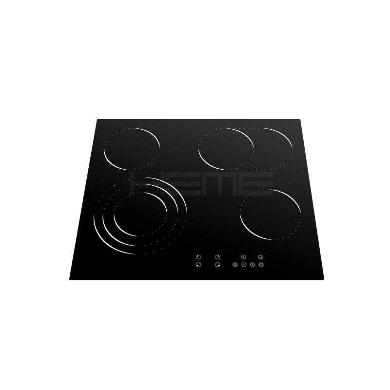 CE certificate electric cooker 60cm black glass 4 infrared burners ceramic cooktop
